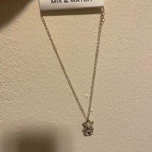 Brand new gold teddy bear necklace